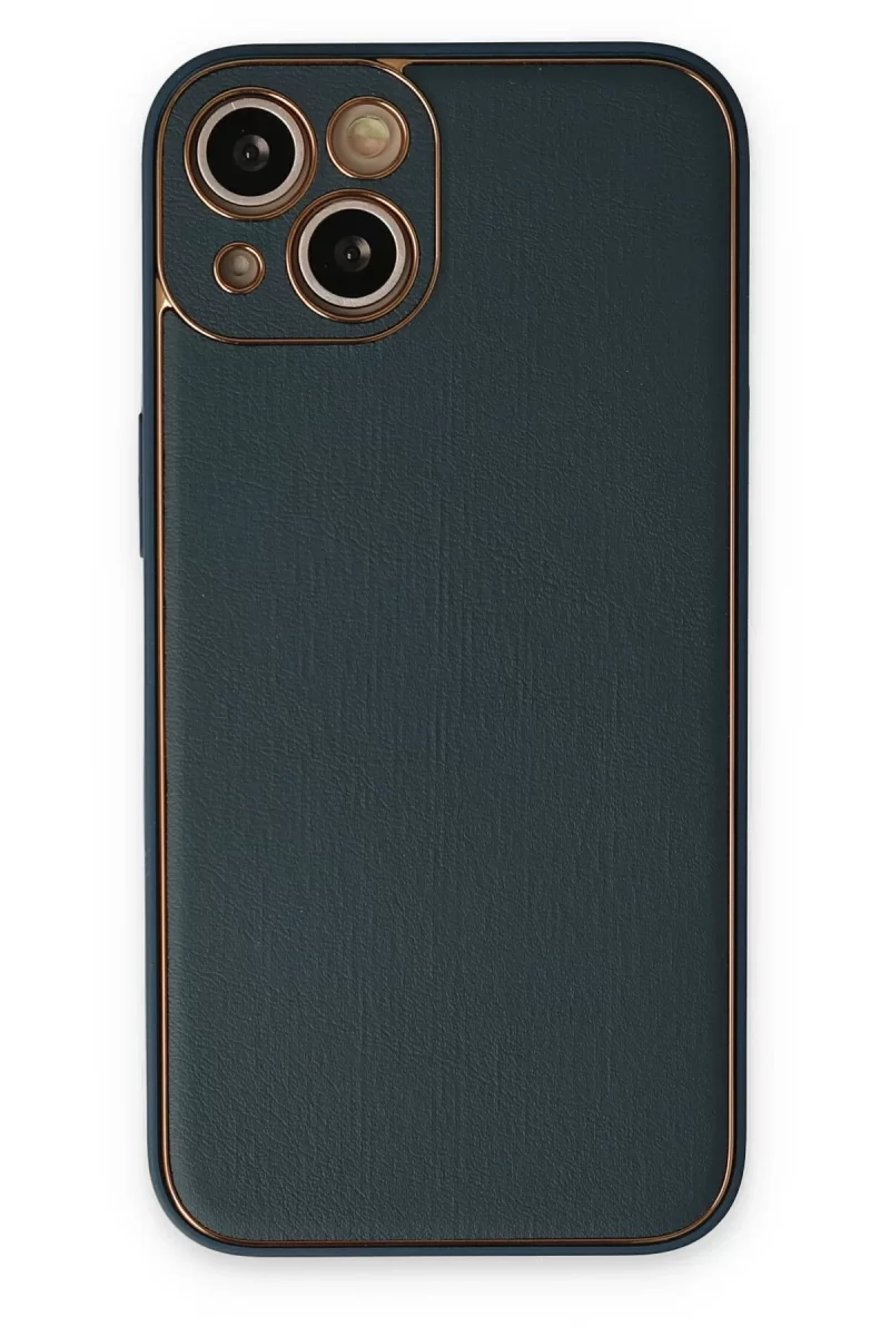 Newface Apple iPhone 14 Plus Kılıf Coco Deri Silikon Kapak - Yeşil