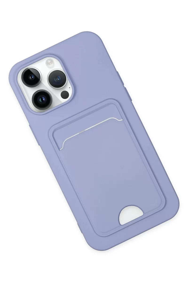Newface Apple iPhone 14 Pro Kılıf Kelvin Kartvizitli Silikon - Lila