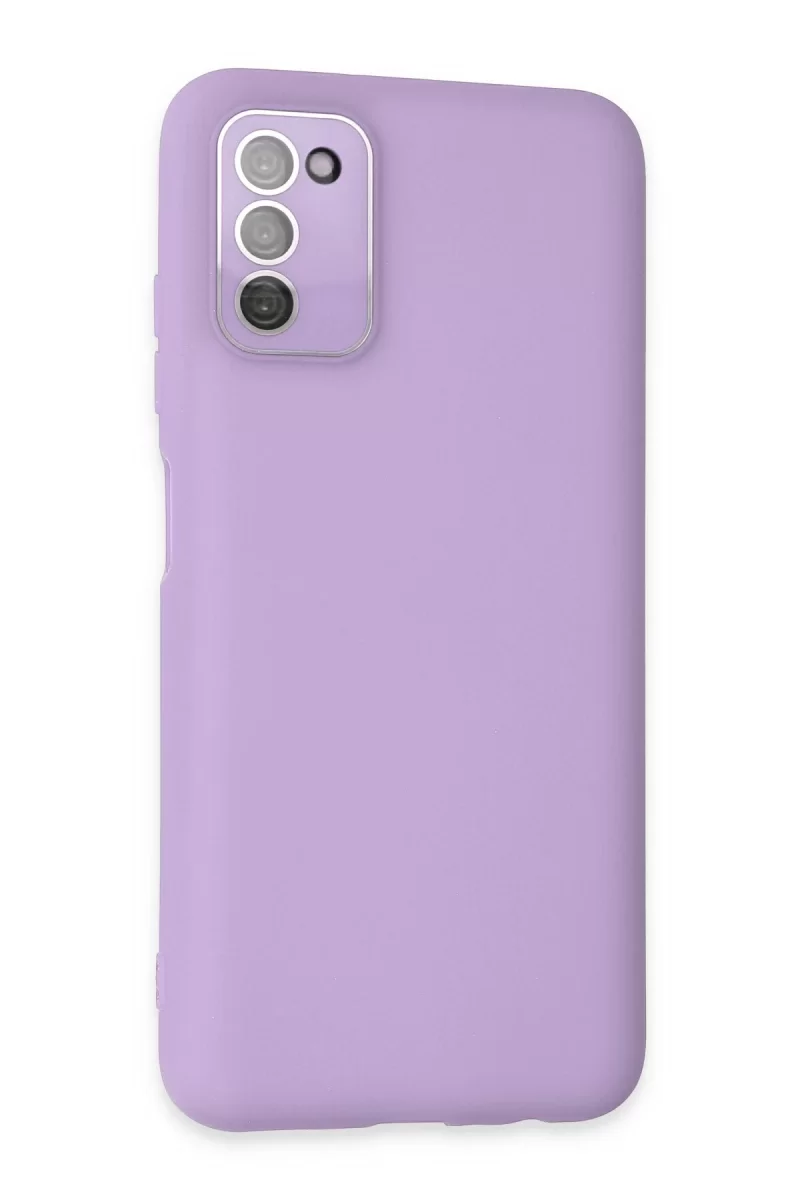 Newface Samsung Galaxy A03S Kılıf Lansman Glass Kapak - Lila