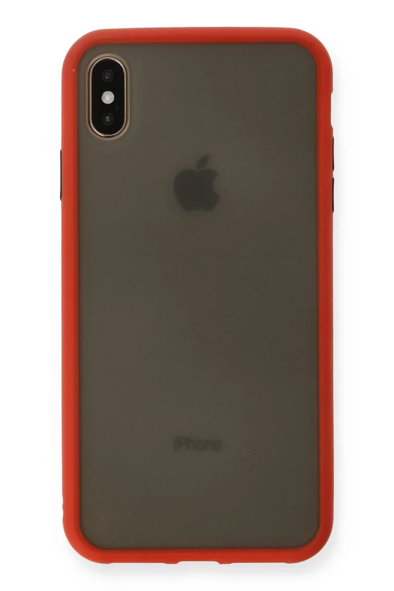 Newface Apple iPhone XS Max Kılıf Montreal Silikon Kapak - Kırmızı