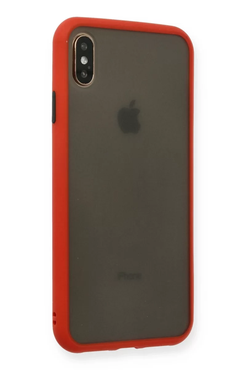 Newface Apple iPhone XS Max Kılıf Montreal Silikon Kapak - Kırmızı