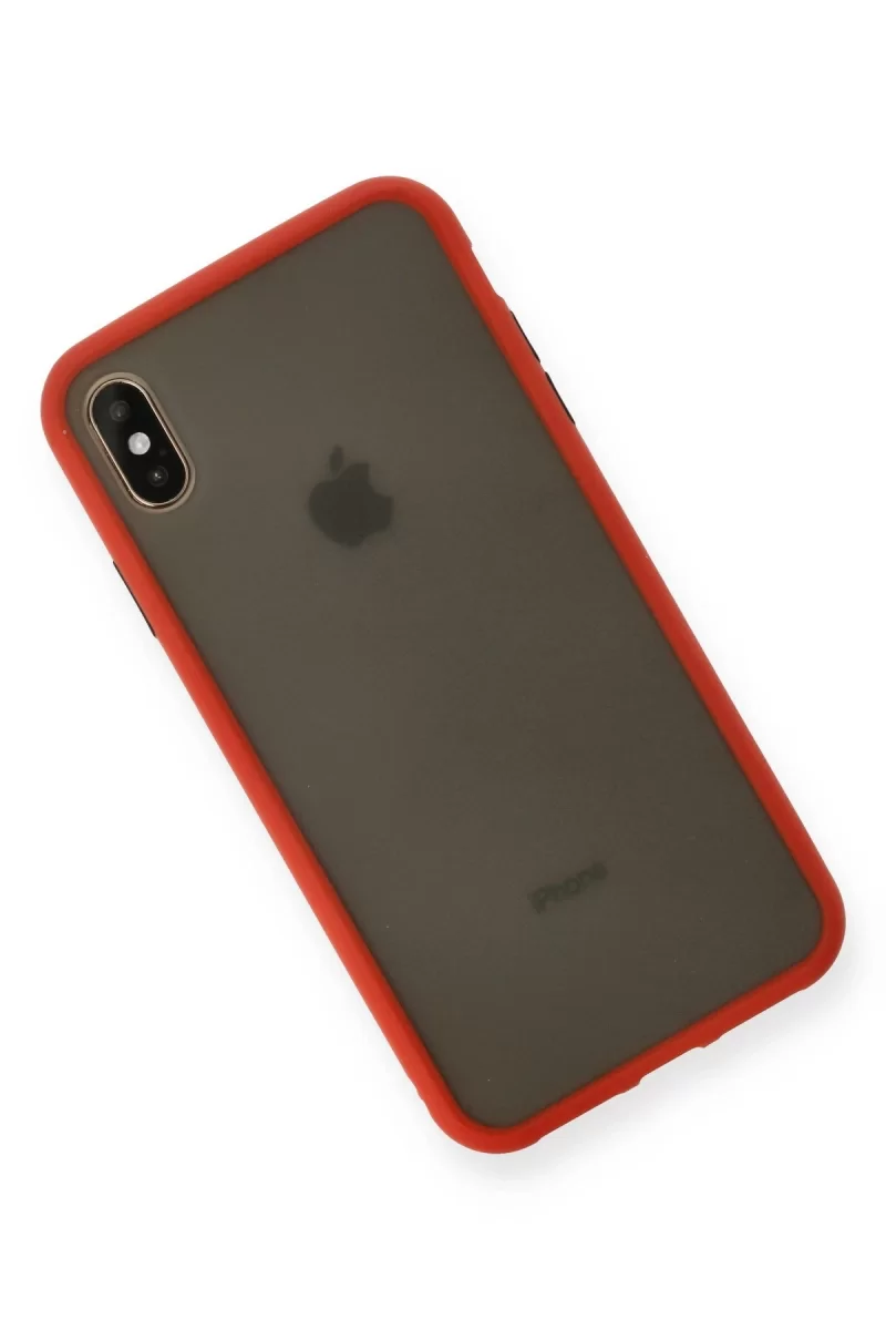 Newface Apple iPhone XS Max Kılıf Montreal Silikon Kapak - Kırmızı