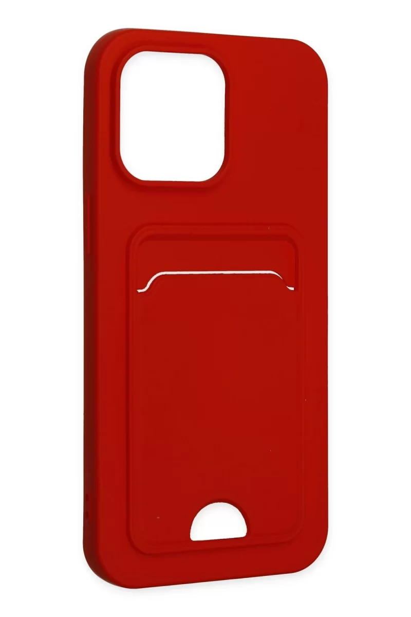 Newface Apple iPhone 14 Pro Kılıf Kelvin Kartvizitli Silikon - Kırmızı