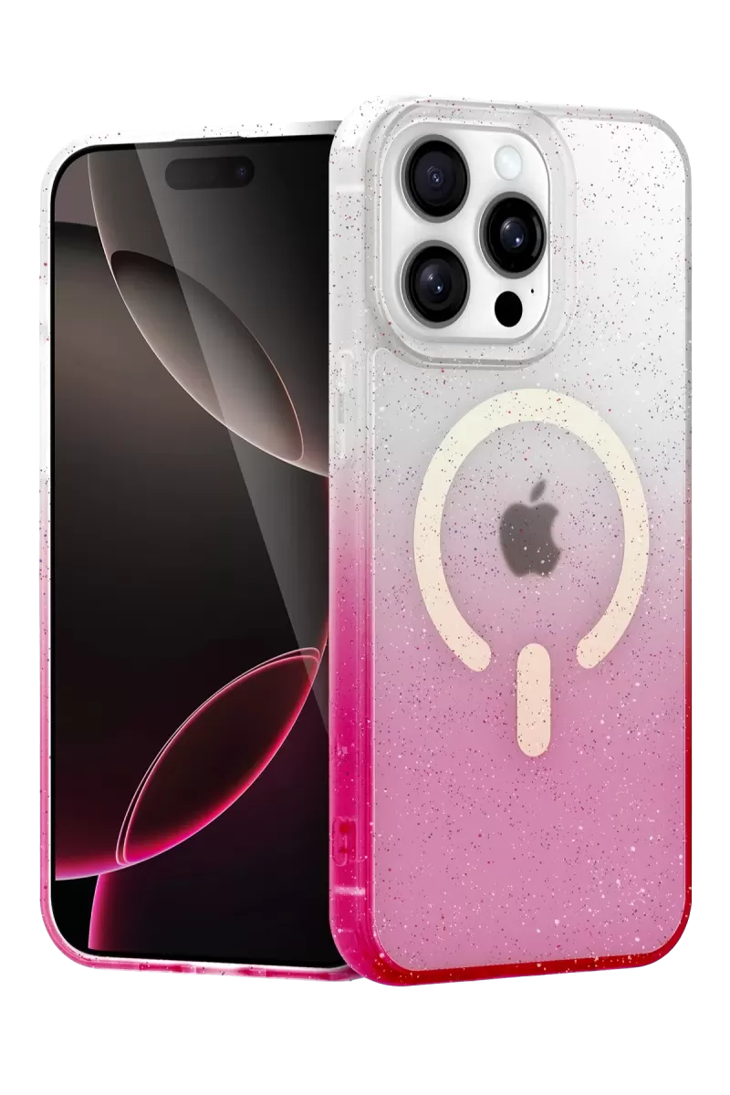 Newface Apple iPhone 15 Pro Pummel Shiny Magsafe Kapak - Pembe