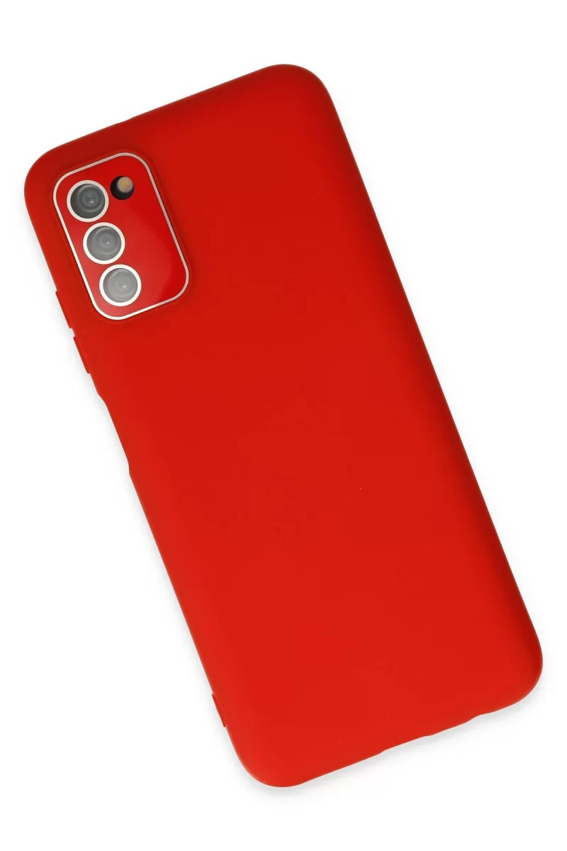 Newface Samsung Galaxy A03S Kılıf Lansman Glass Kapak - Kırmızı