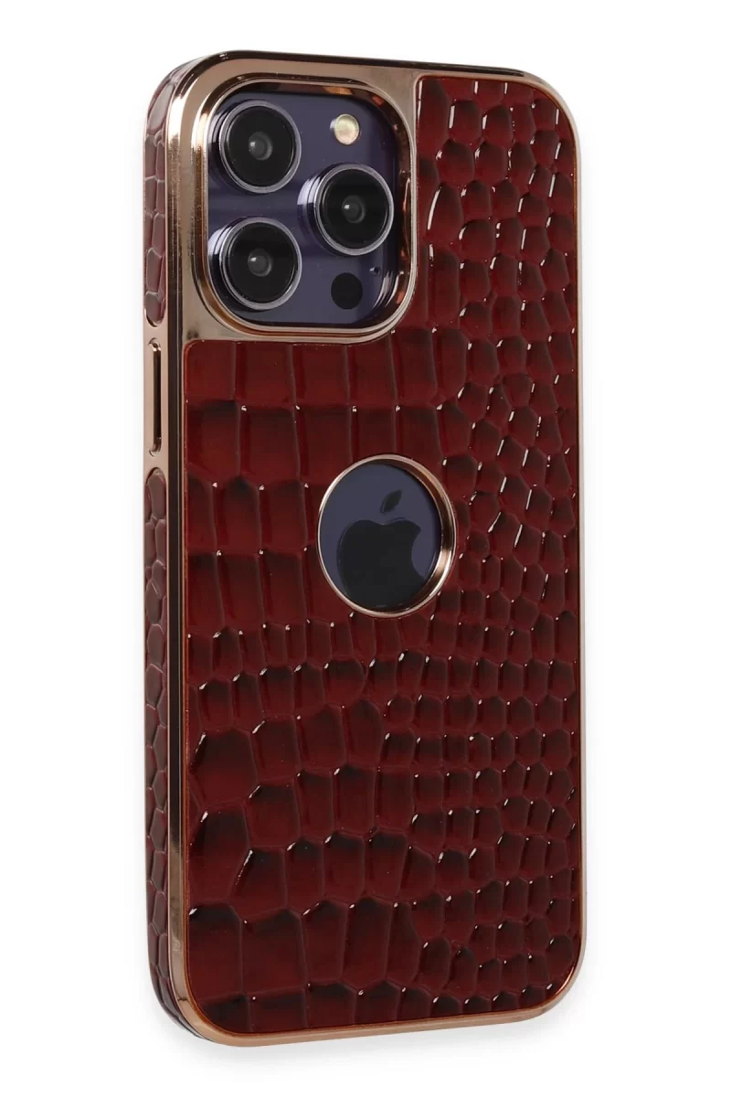 Newface Apple iPhone 14 Pro Kılıf Snake Kapak - Bordo