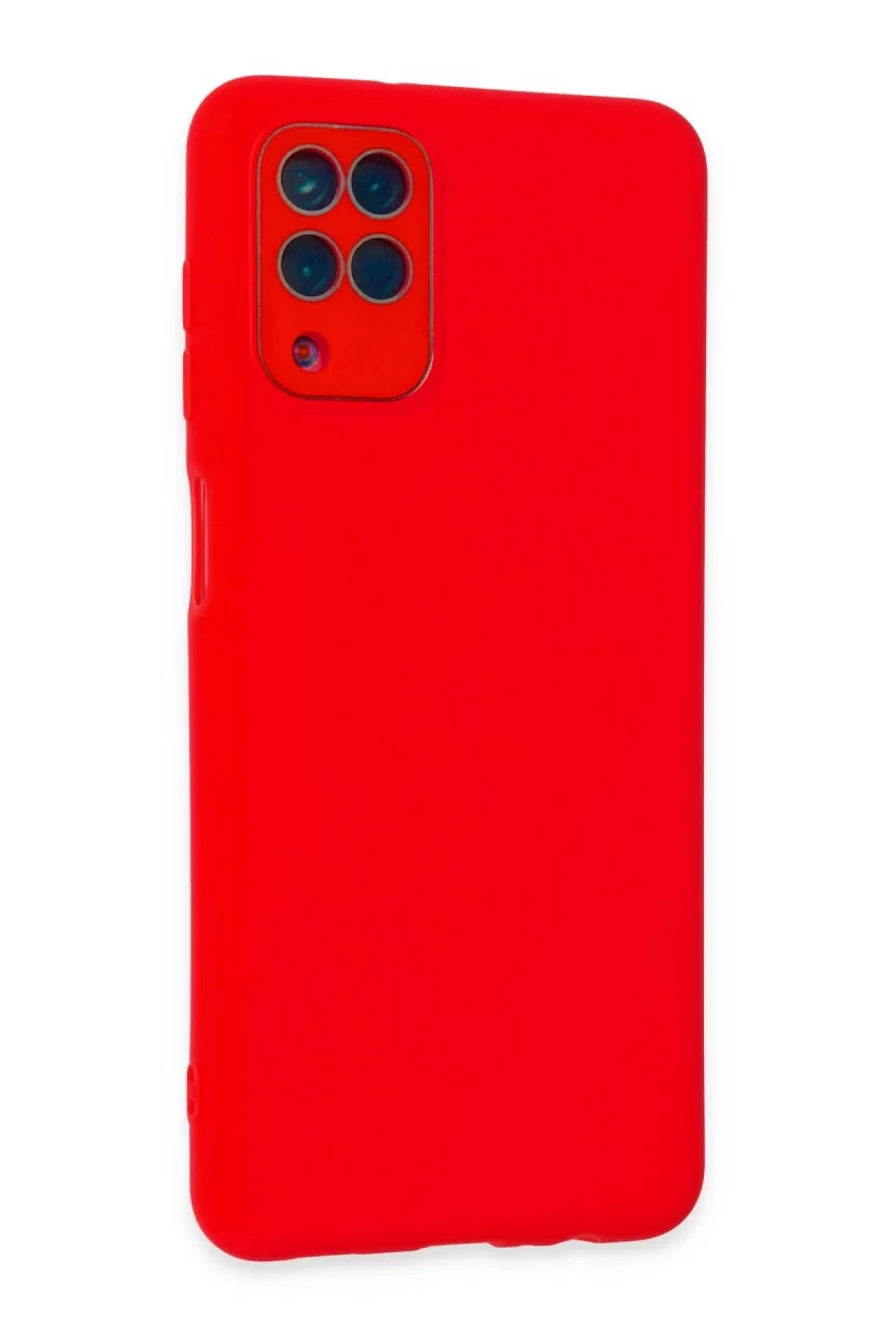 Newface Samsung Galaxy A22 Kılıf Lansman Glass Kapak - Kırmızı