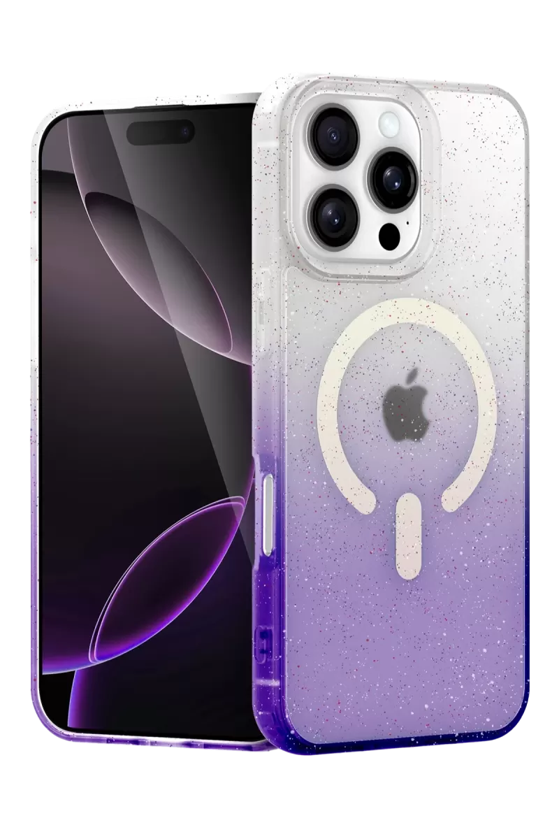Newface Apple iPhone 16 Pro Pummel Shiny Magsafe Kapak - Mor