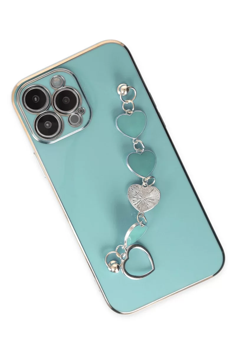 Newface Apple iPhone 13 Pro Max Kılıf Esila Silikon - Su Yeşili