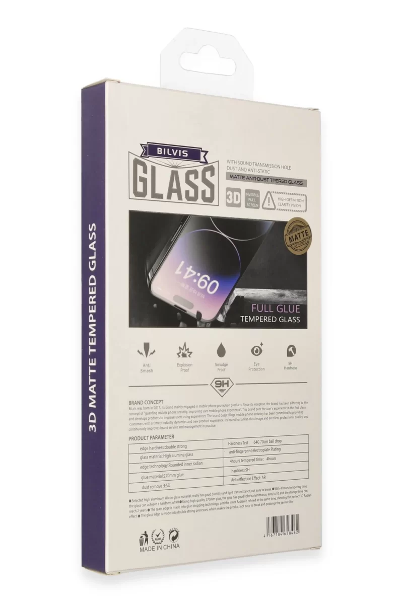 Newface Apple iPhone 14 Pro Bilvis 3D Mat Cam Ekran Koruyucu