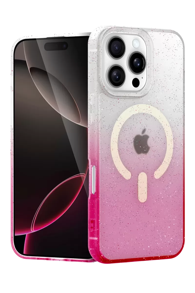 Newface Apple iPhone 16 Pro Pummel Shiny Magsafe Kapak - Pembe