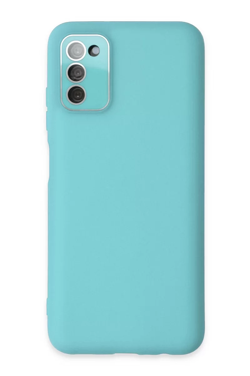 Newface Samsung Galaxy A03S Kılıf Lansman Glass Kapak - Turkuaz