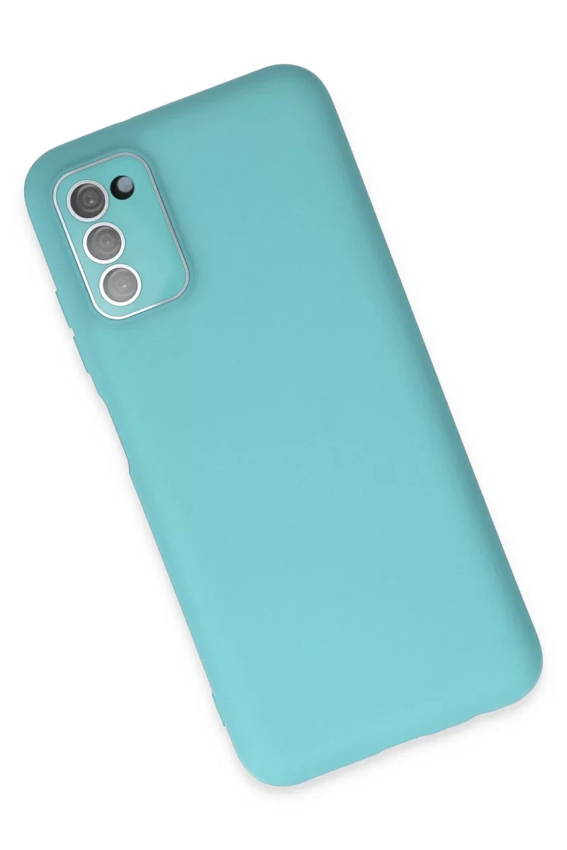 Newface Samsung Galaxy A03S Kılıf Lansman Glass Kapak - Turkuaz