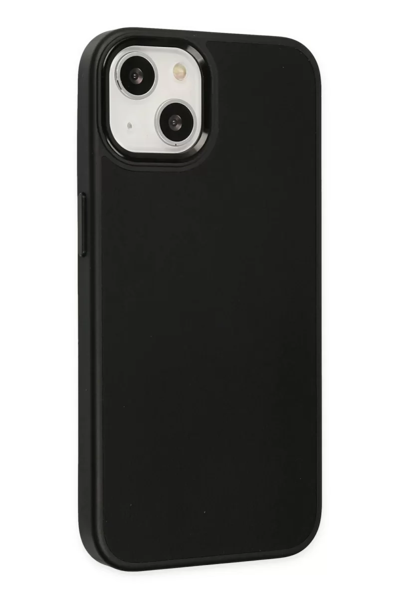 Newface Apple iPhone 14 Plus Kılıf Asya Deri Silikon - Siyah