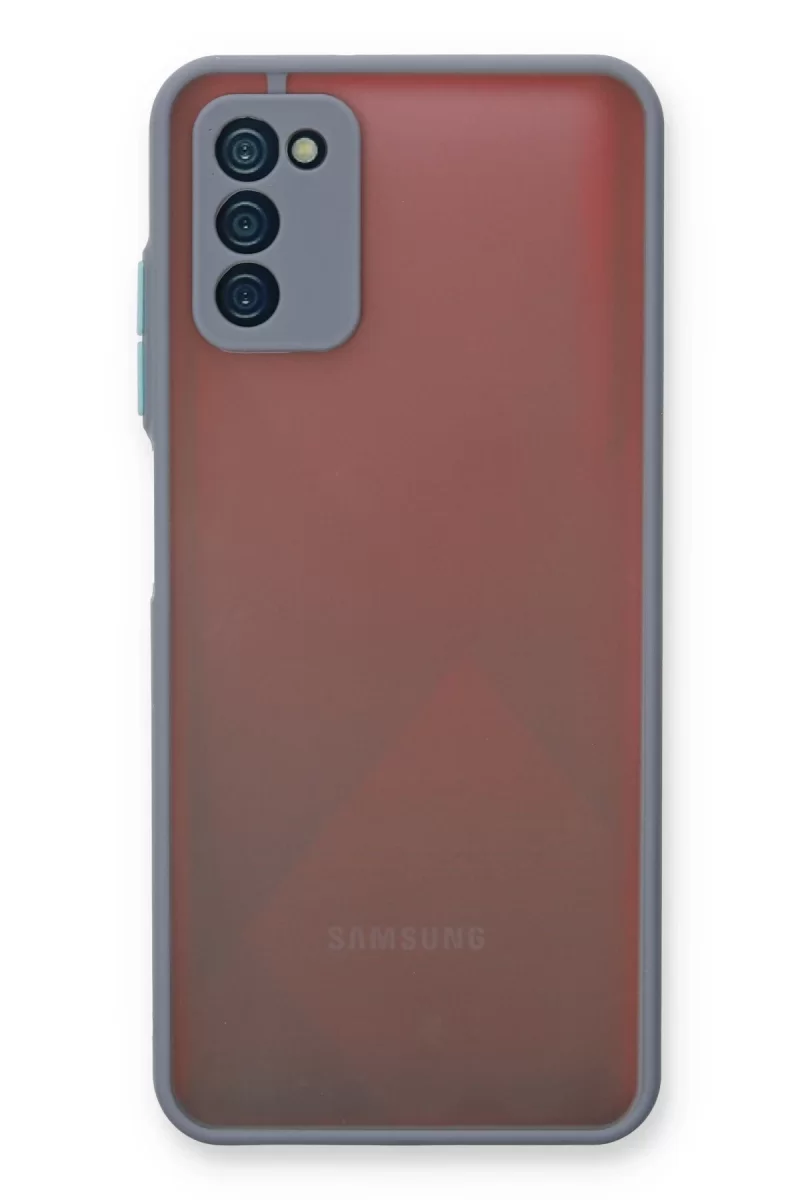 Newface Samsung Galaxy A03S Kılıf Montreal Silikon Kapak - Gri