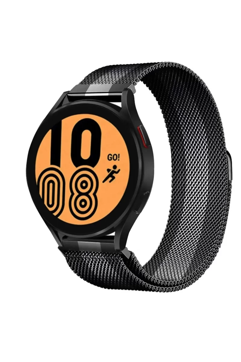Newface Watch 20mm Metal Mıknatıslı Kordon - Siyah-Beyaz