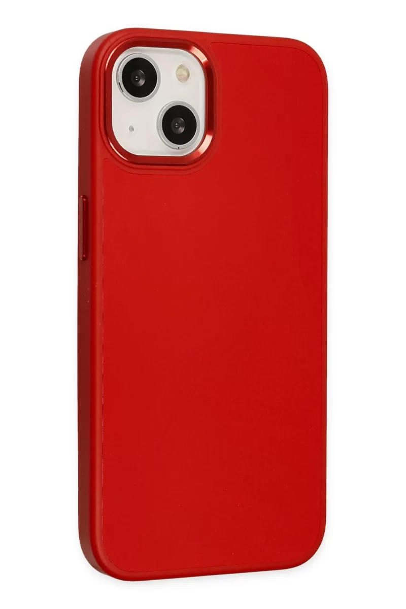 Newface Apple iPhone 14 Plus Kılıf Asya Deri Silikon - Kırmızı