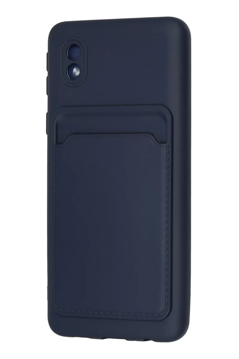 Newface Samsung Galaxy A01 Core Kılıf Kelvin Kartvizitli Silikon - Lacivert