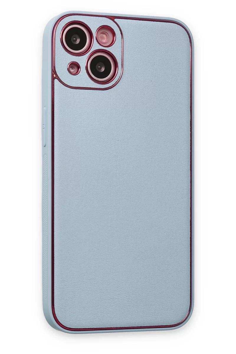 Newface Apple iPhone 14 Plus Kılıf Coco Deri Silikon Kapak - Sky Blue
