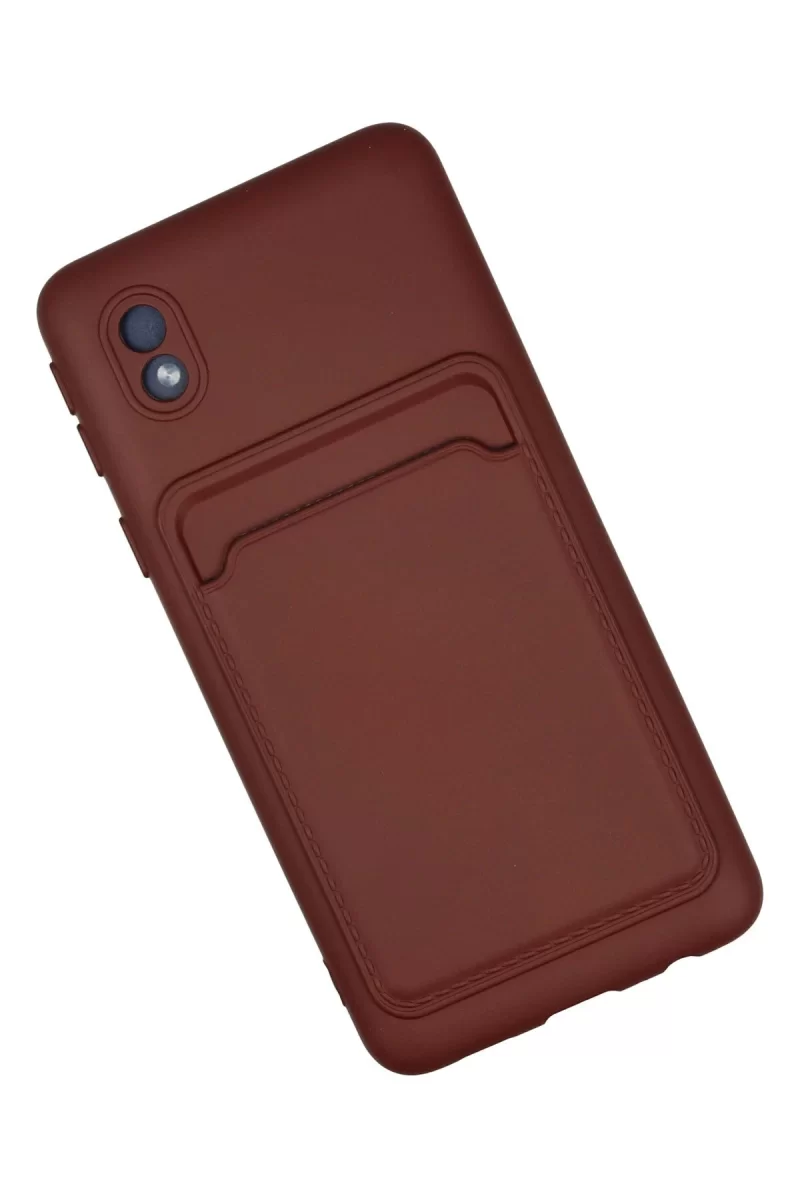 Newface Samsung Galaxy A01 Core Kılıf Kelvin Kartvizitli Silikon - Bordo