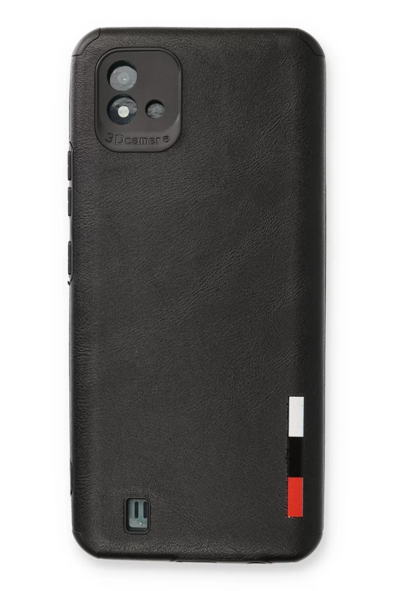 Newface Realme C11 2021 Kılıf Loop Deri Silikon - Siyah