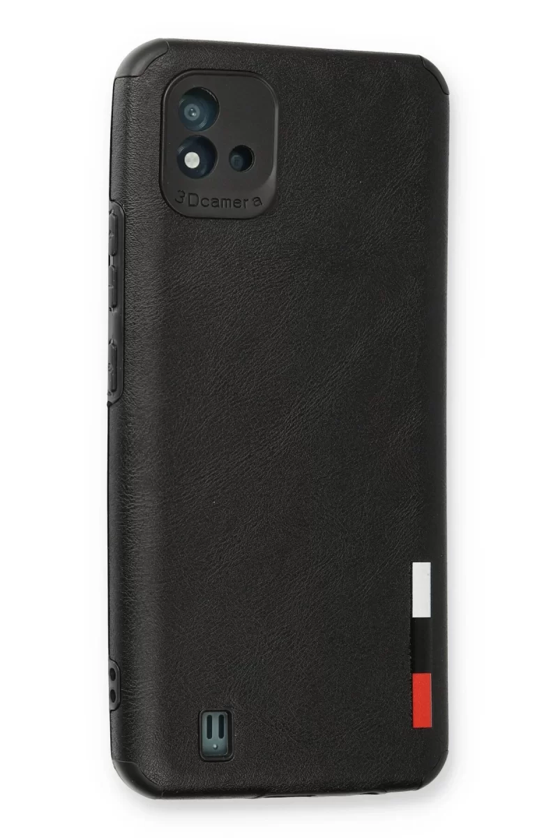 Newface Realme C11 2021 Kılıf Loop Deri Silikon - Siyah