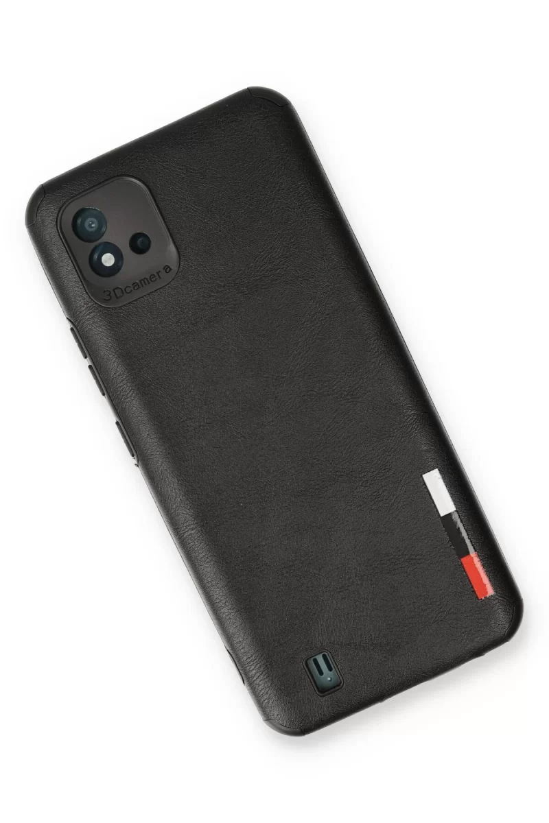 Newface Realme C11 2021 Kılıf Loop Deri Silikon - Siyah