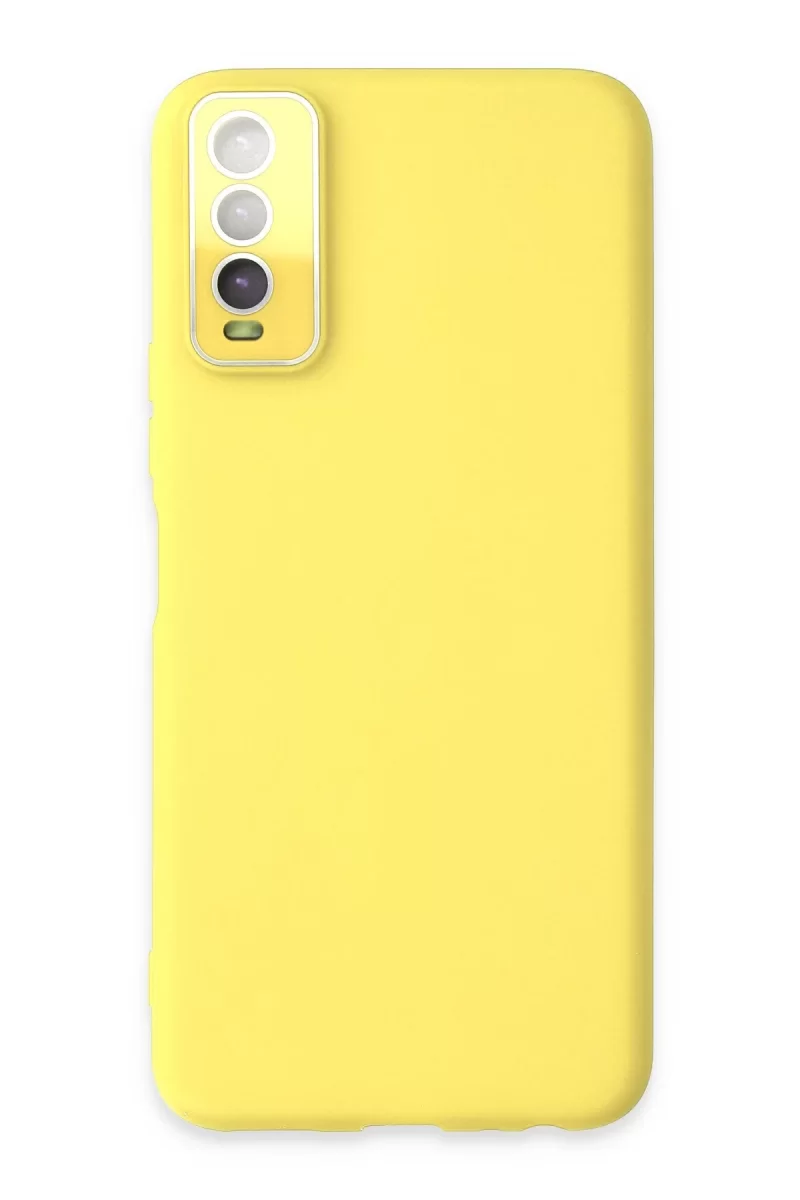 Newface Vivo Y11S Kılıf Lansman Glass Kapak - Sarı
