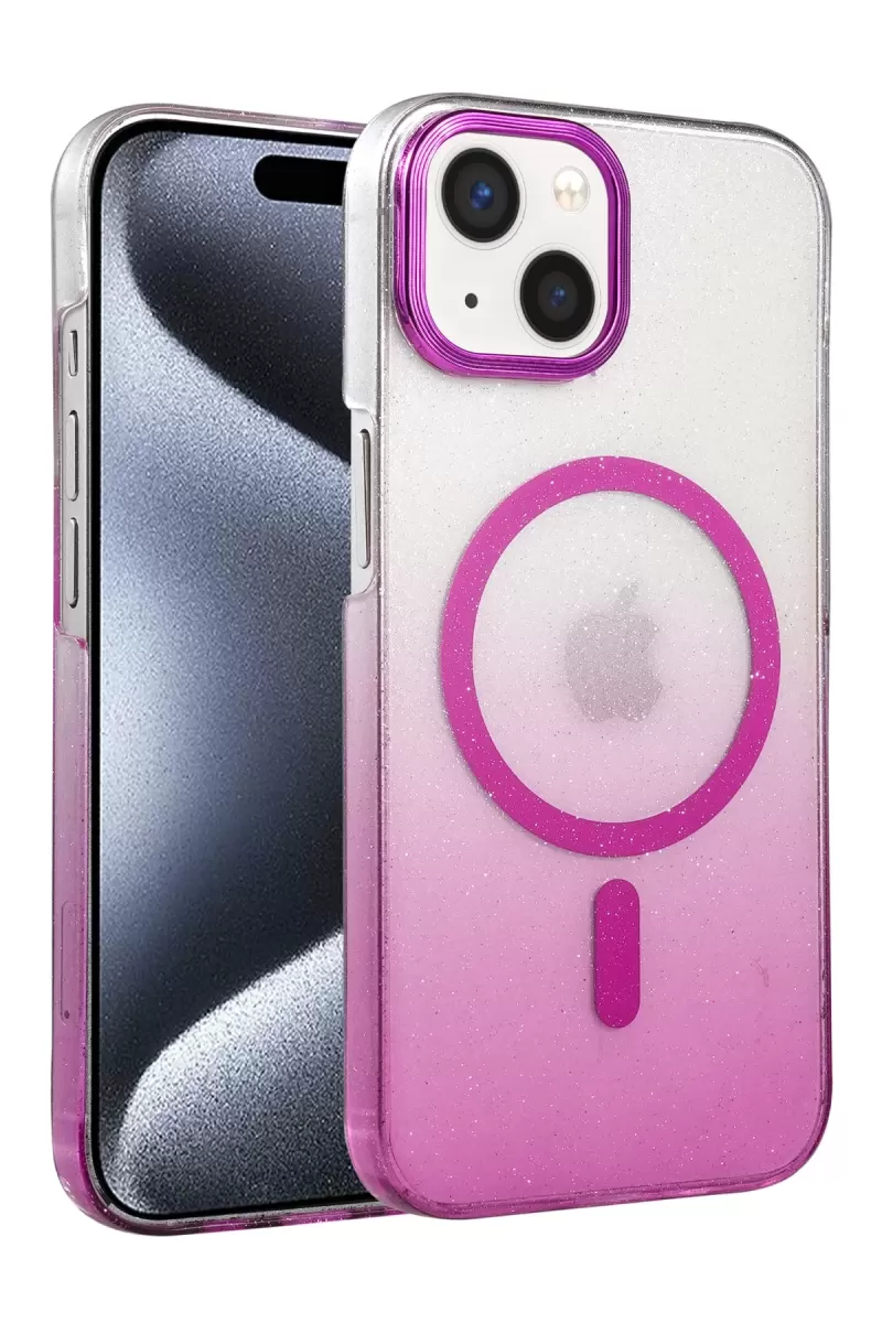 Newface Apple iPhone 15 Plus Glossy Magsafe Kapak - Mor