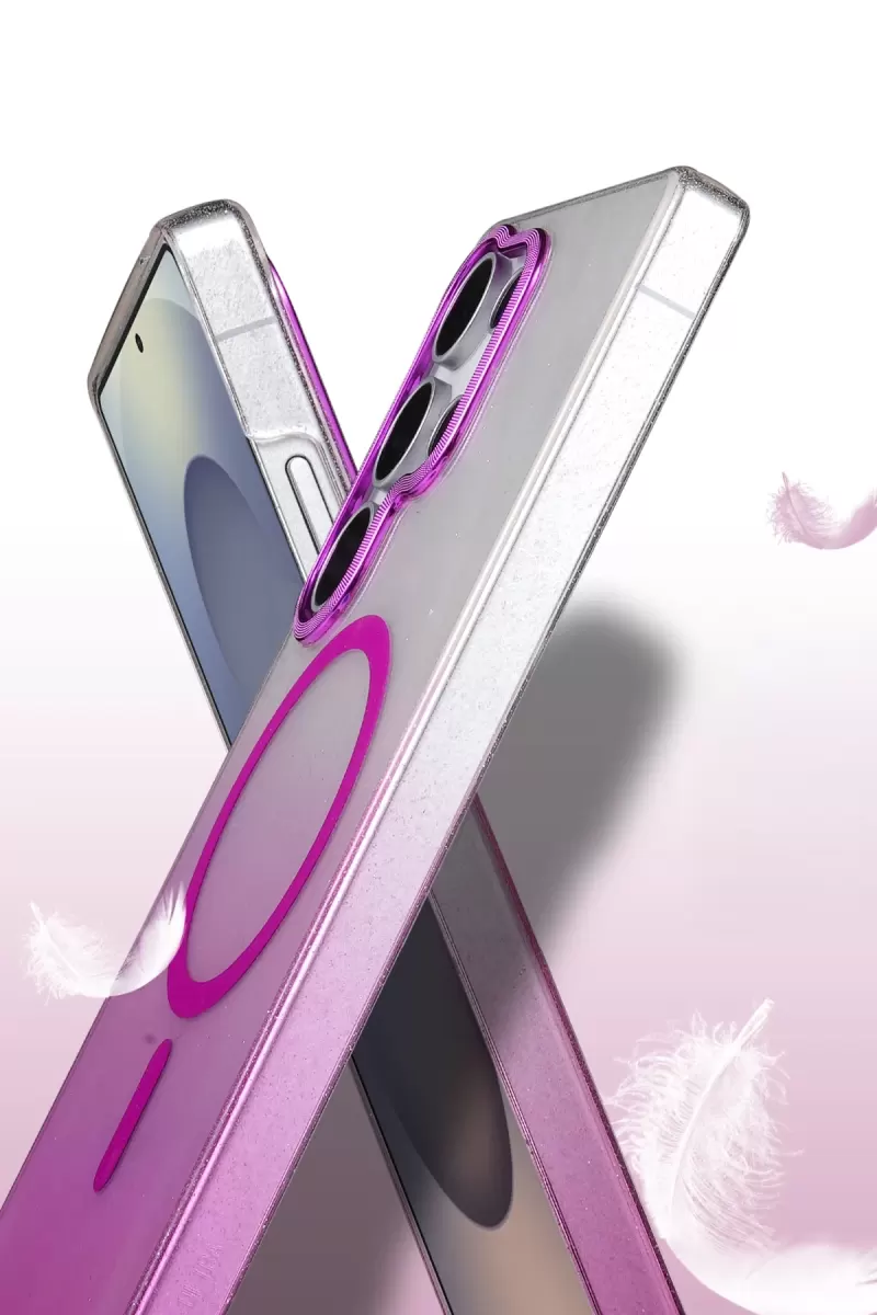 Newface Samsung Galaxy S24 Ultra Glossy Magsafe Kapak - Mor