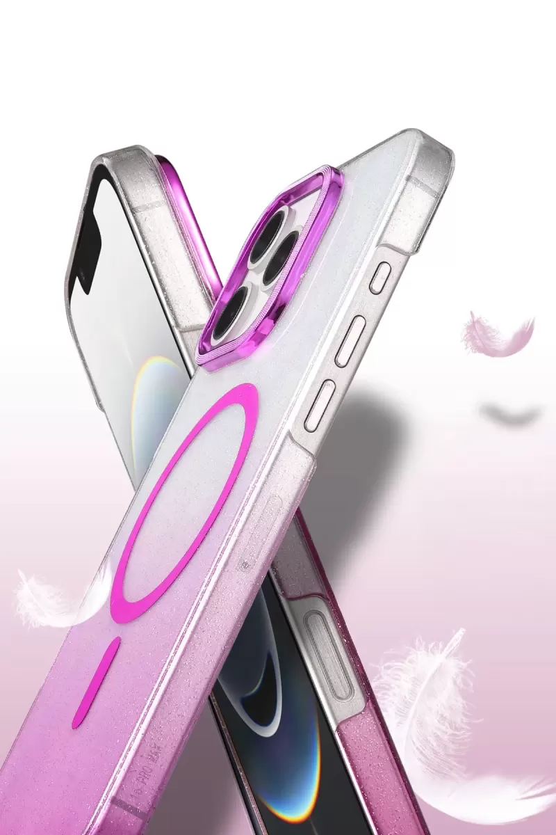 Newface Apple iPhone 16 Pro Glossy Magsafe Kapak - Mor
