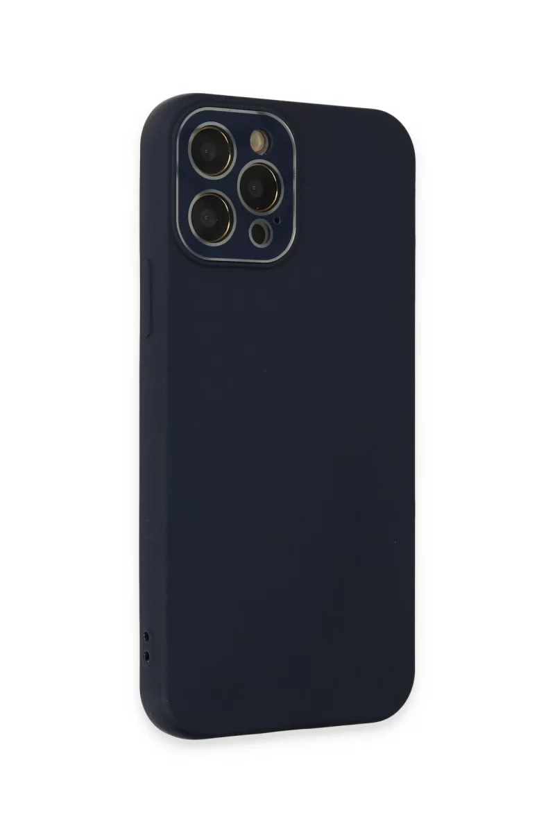 Newface Apple iPhone 12 Pro Max Kılıf Lansman Glass Kapak - Lacivert