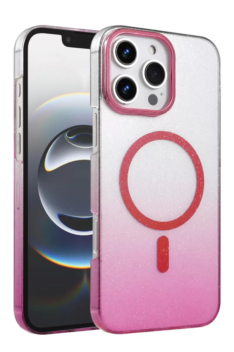 Newface Apple iPhone 16 Pro Glossy Magsafe Kapak - Pembe