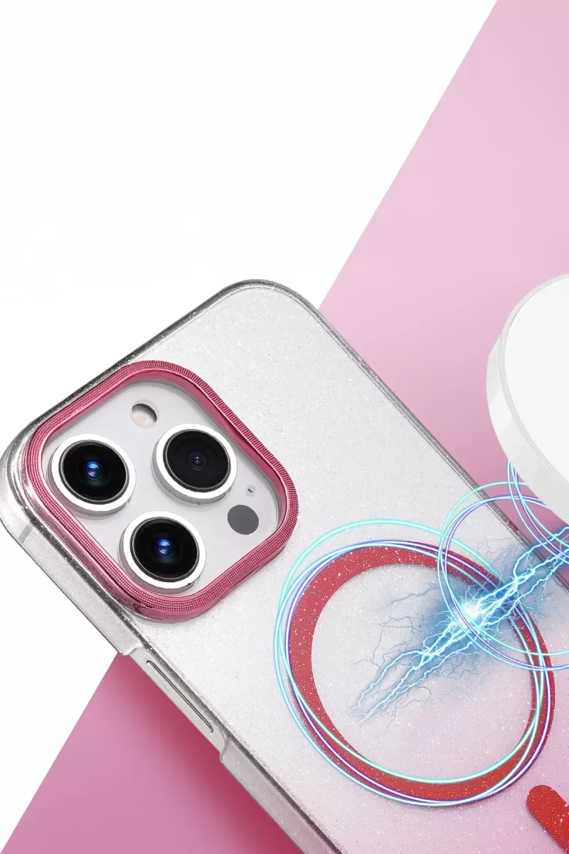 Newface Apple iPhone 16 Pro Glossy Magsafe Kapak - Pembe