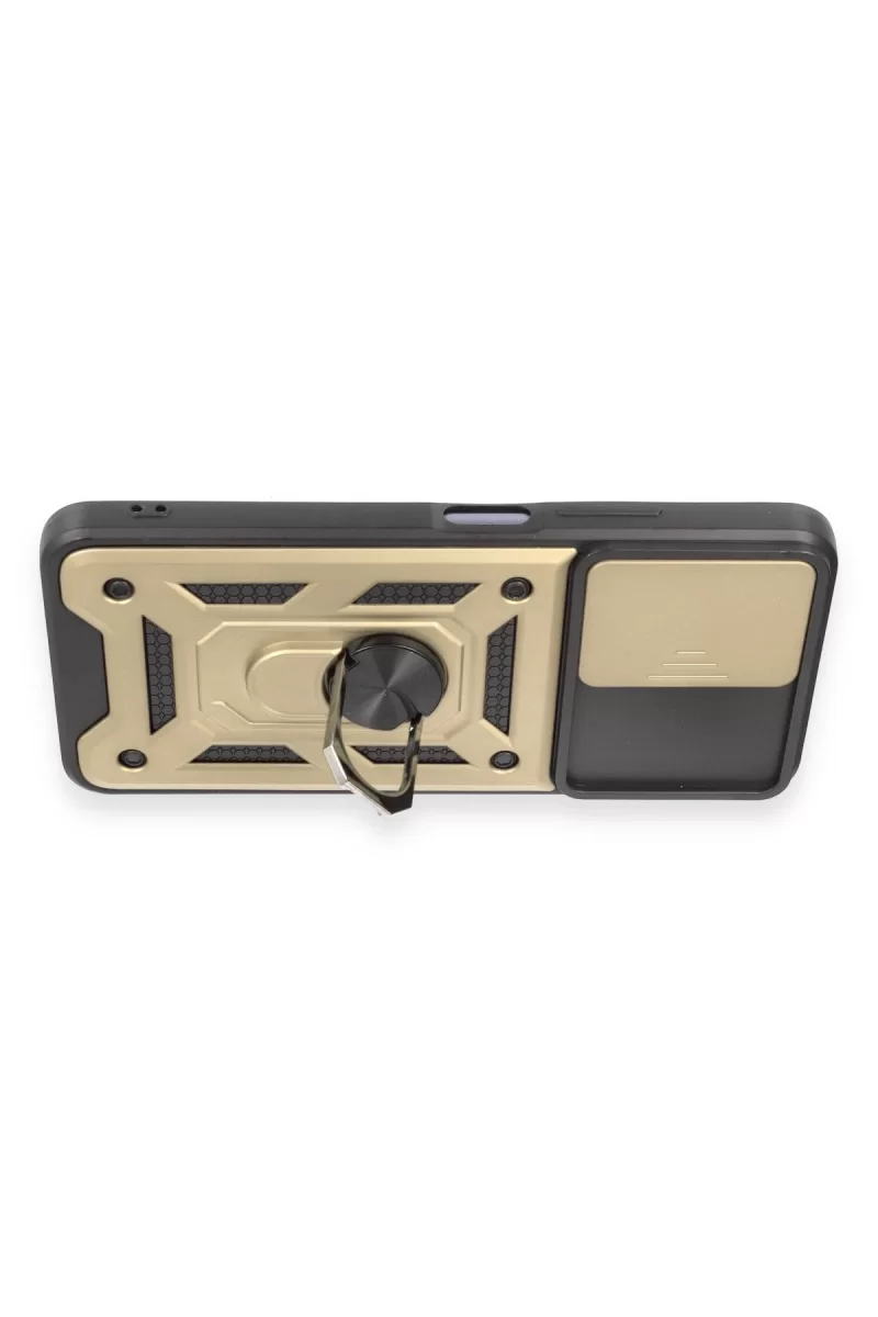 Newface Xiaomi Redmi Note 12 5G Kılıf Pars Lens Yüzüklü Silikon - Gold