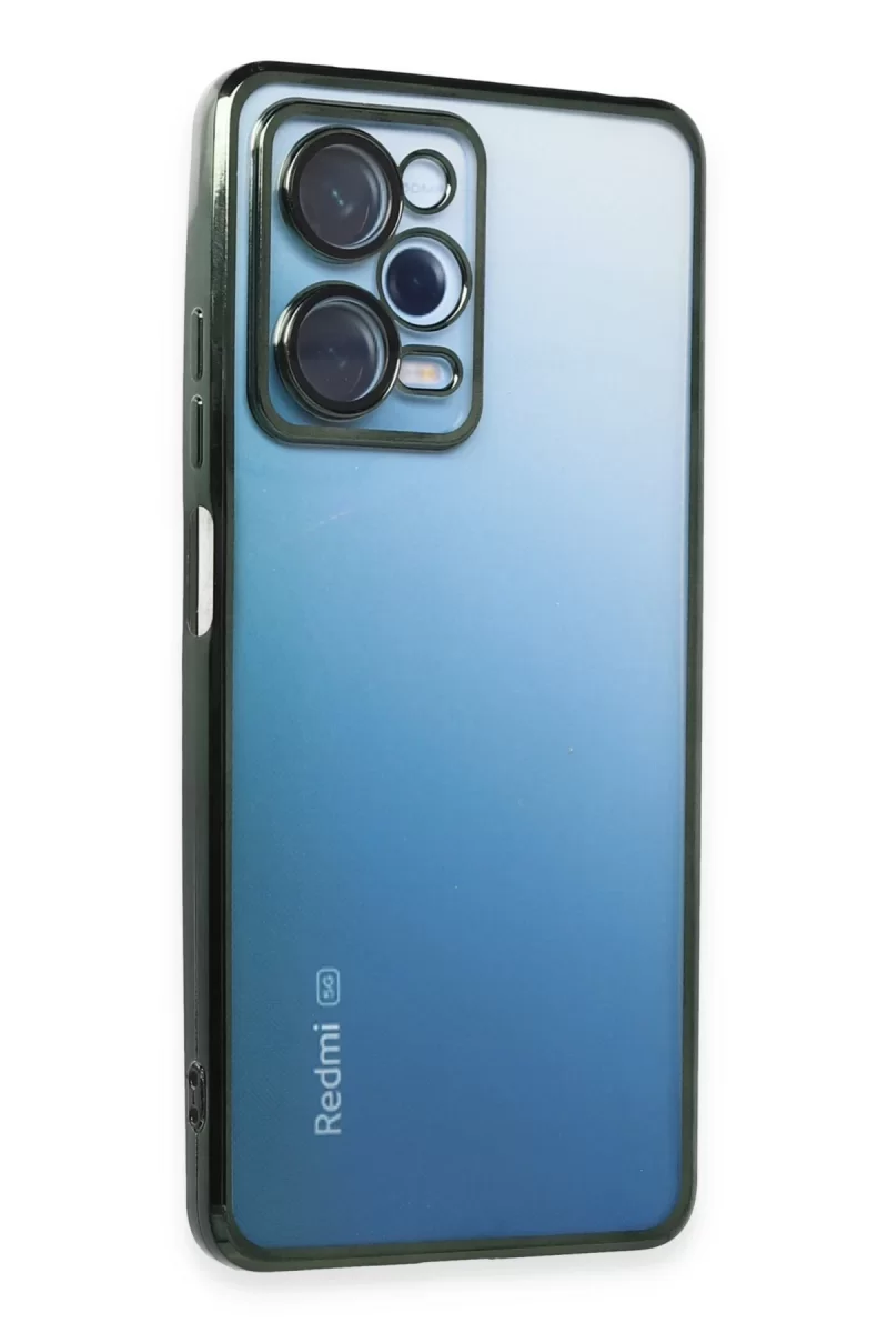 Newface Xiaomi Redmi Note 12 Pro 5G Kılıf Razer Lensli Silikon - Yeşil