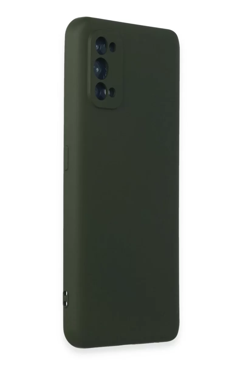 Newface Realme 7 Pro Kılıf Nano içi Kadife Silikon - Koyu Yeşil