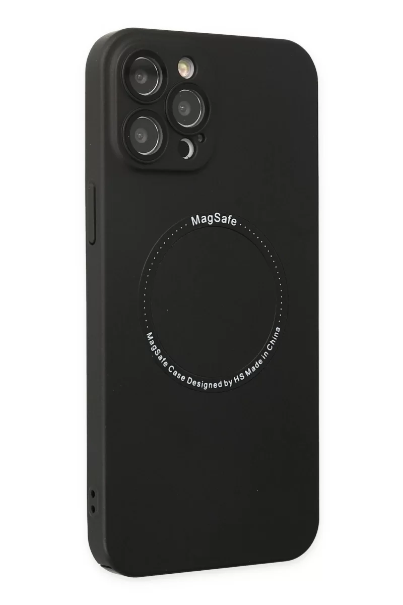 Newface Apple iPhone 12 Pro Kılıf Jack Magneticsafe Lens Silikon - Siyah