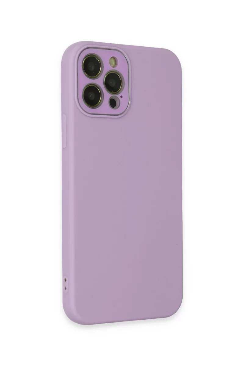Newface Apple iPhone 12 Pro Max Kılıf Lansman Glass Kapak - Lila