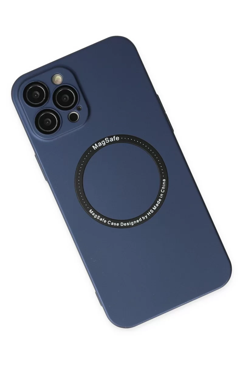 Newface Apple iPhone 12 Pro Kılıf Jack Magneticsafe Lens Silikon - Lacivert