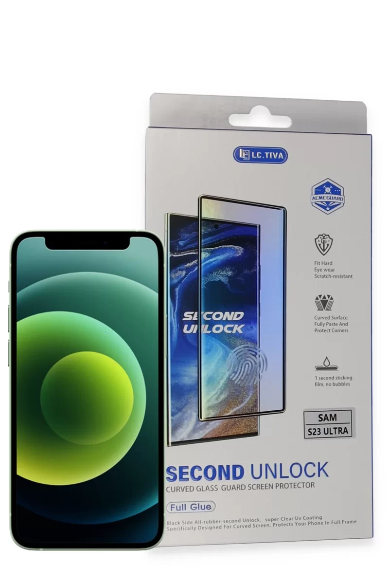 Newface Samsung Galaxy S23 Ultra Durable Full Glue Curved Cam