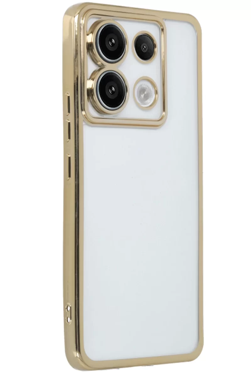 Newface Xiaomi Poco X6 Kılıf Razer Lensli Silikon - Gold