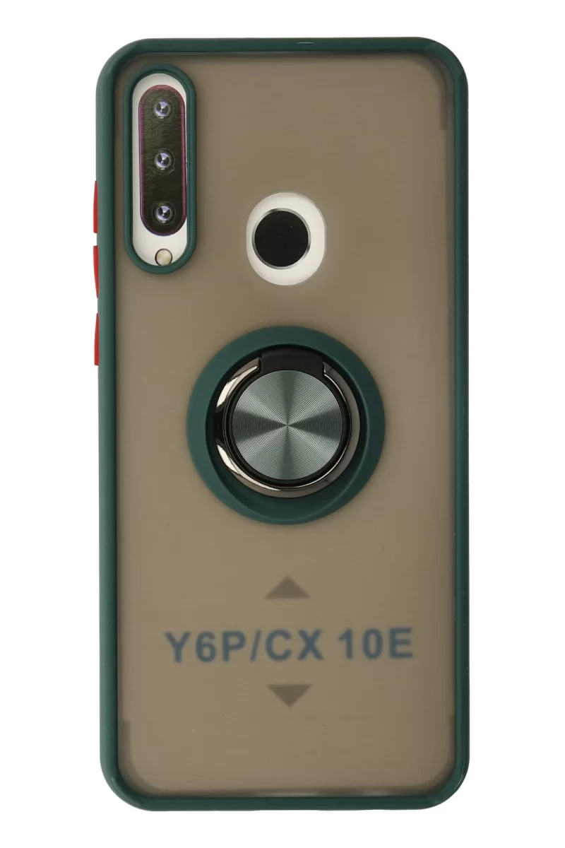 Newface Huawei Y6P Kılıf Montreal Yüzüklü Silikon Kapak - Yeşil