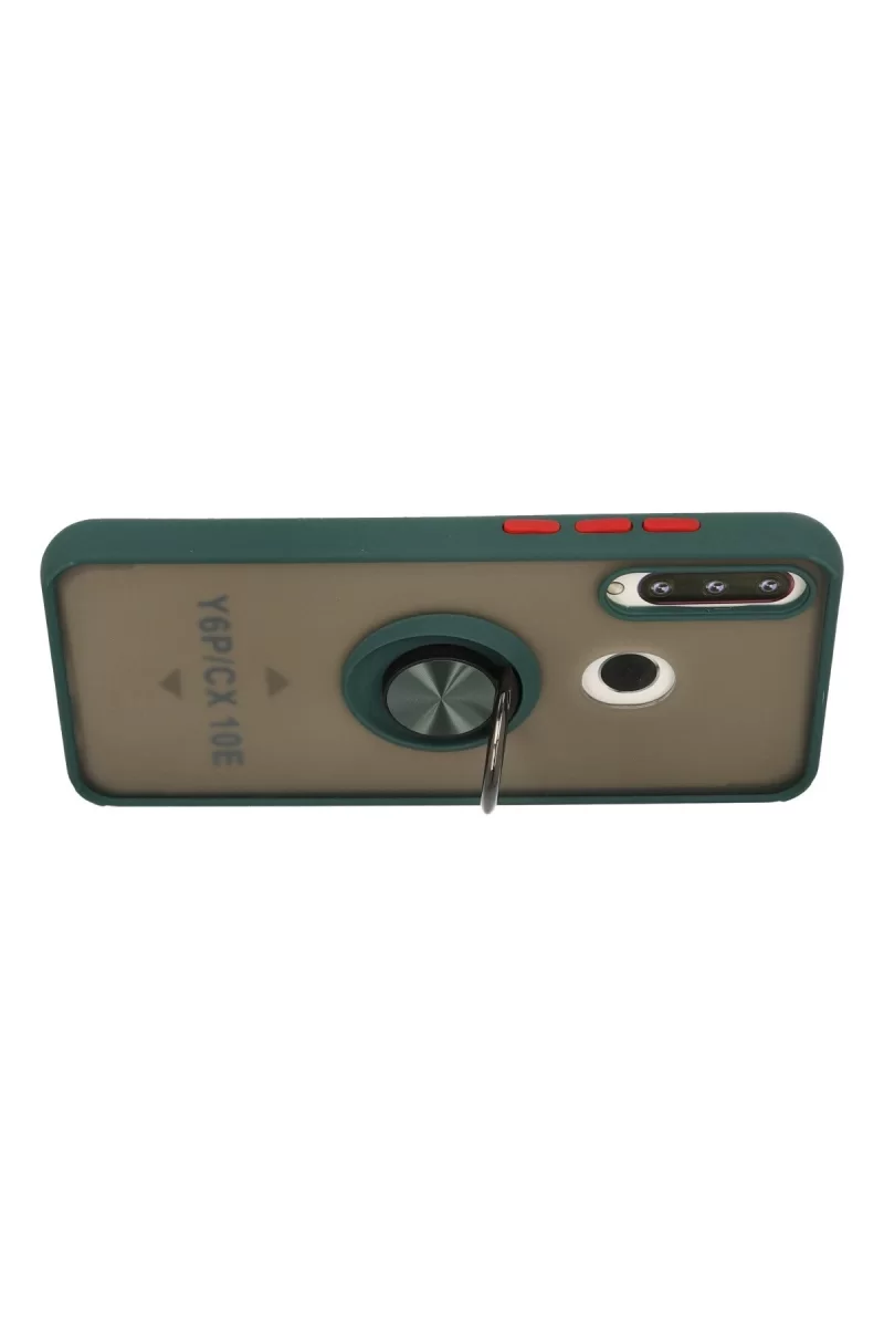 Newface Huawei Y6P Kılıf Montreal Yüzüklü Silikon Kapak - Yeşil