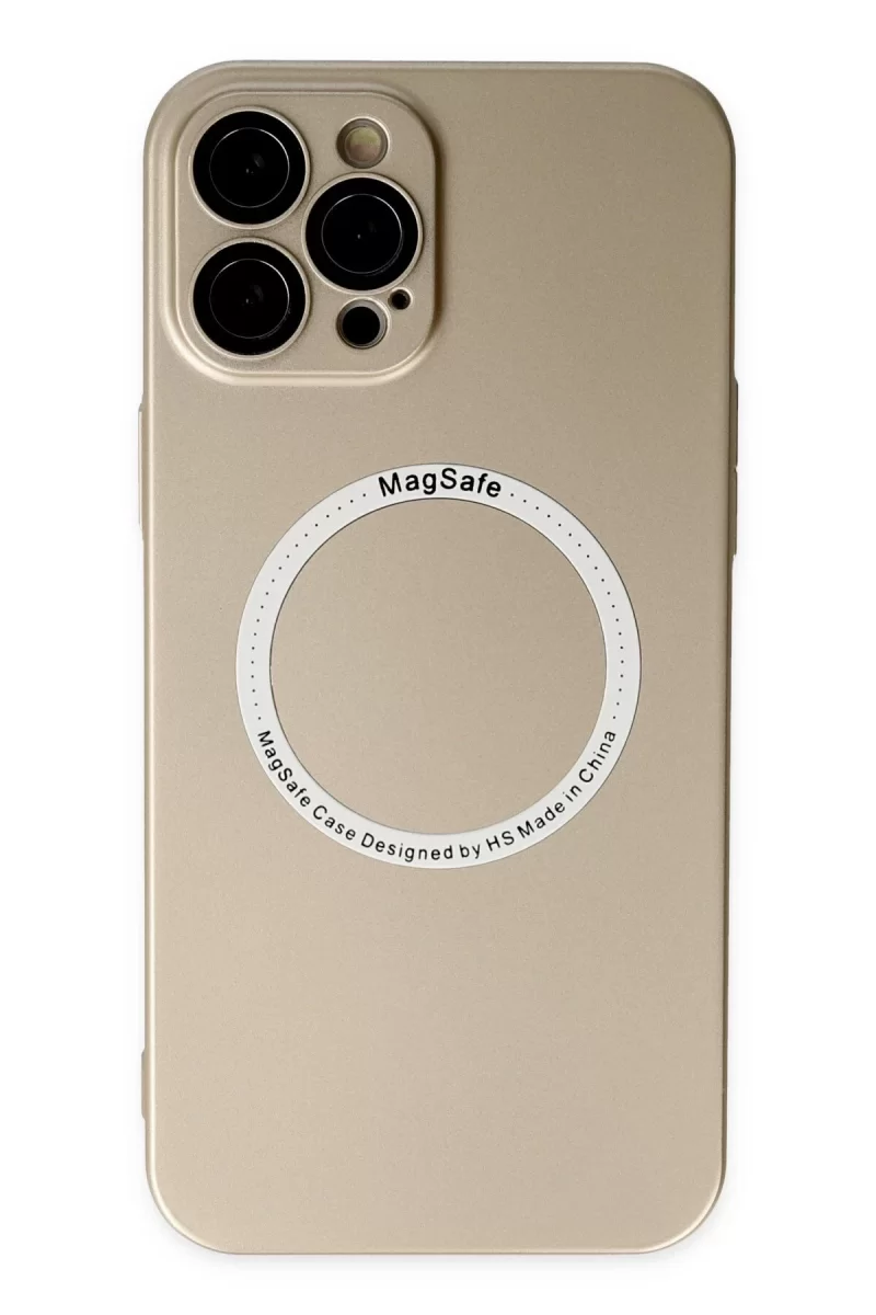 Newface Apple iPhone 12 Pro Kılıf Jack Magneticsafe Lens Silikon - Gold
