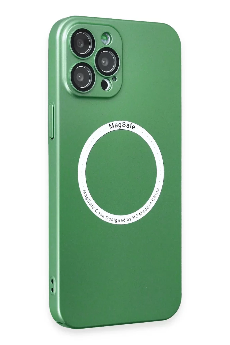 Newface Apple iPhone 12 Pro Kılıf Jack Magneticsafe Lens Silikon - Yeşil