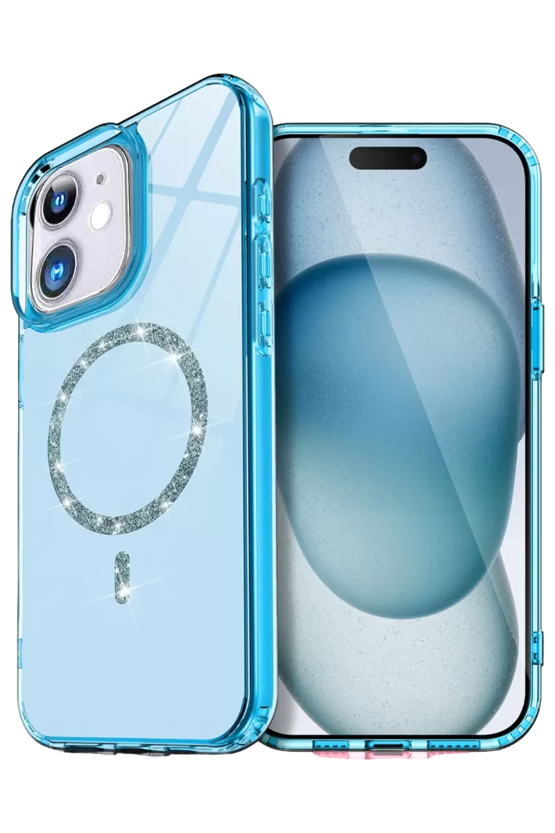 Newface Apple iPhone 11 Live Diamond Magsafe Kapak - Mavi