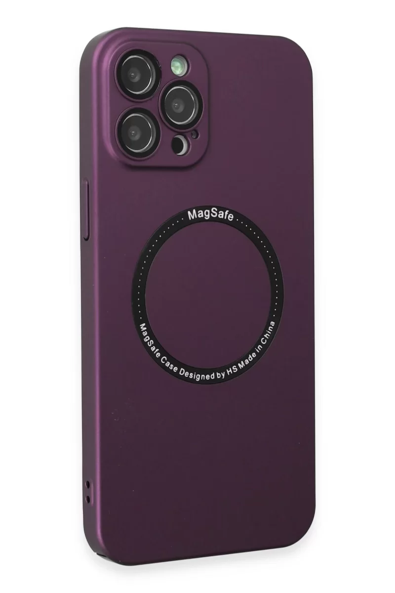 Newface Apple iPhone 12 Pro Kılıf Jack Magneticsafe Lens Silikon - Mürdüm