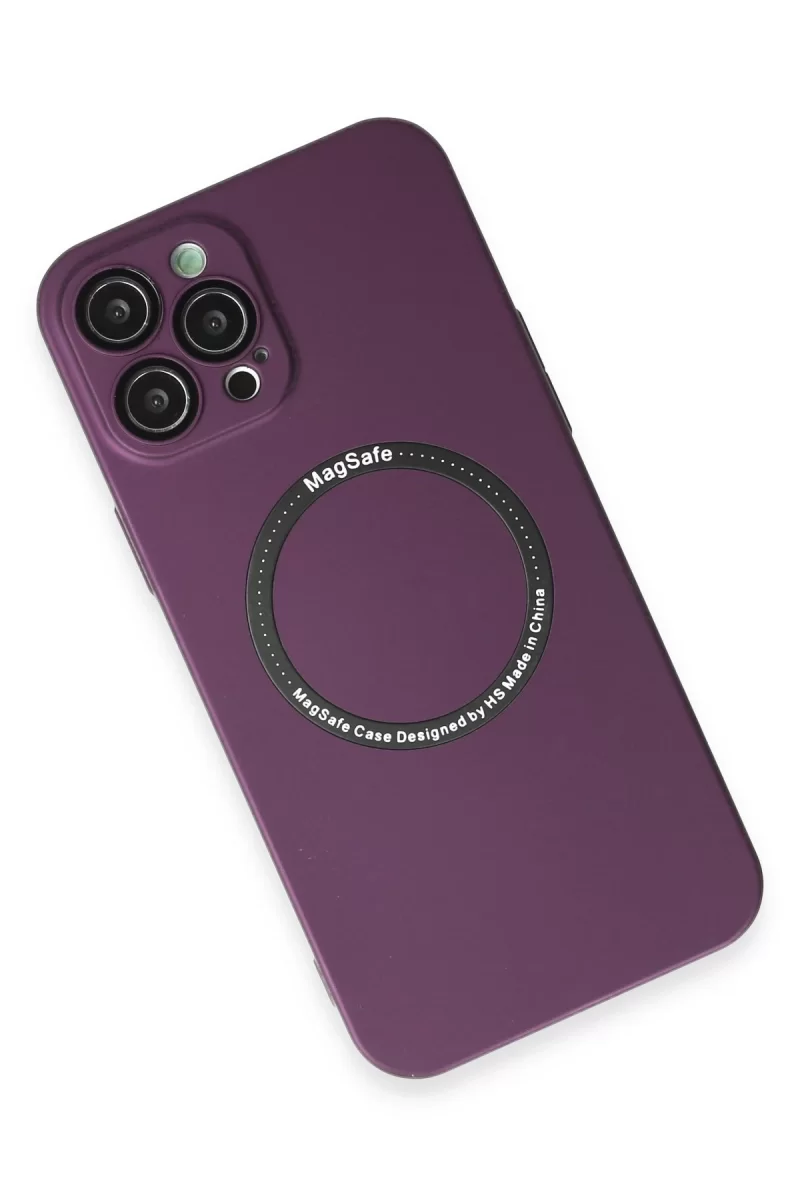 Newface Apple iPhone 12 Pro Kılıf Jack Magneticsafe Lens Silikon - Mürdüm