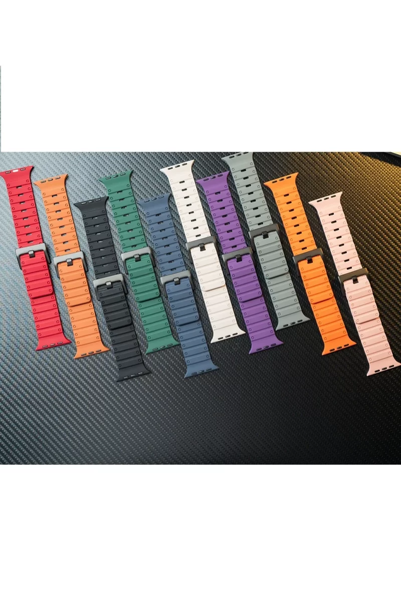 Newface Apple Watch 42mm Magnus Mıknatıslı Silikon Kordon - Siyah